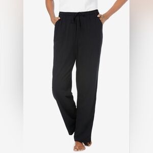 NEW NWT Knit Sleep Pant Plus Size Woman Within Black Sx M (14/16)